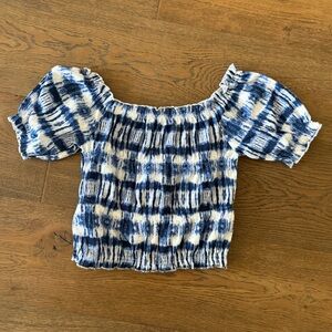 ⚡️Zara Blue Tie Dye Cropped Blouse